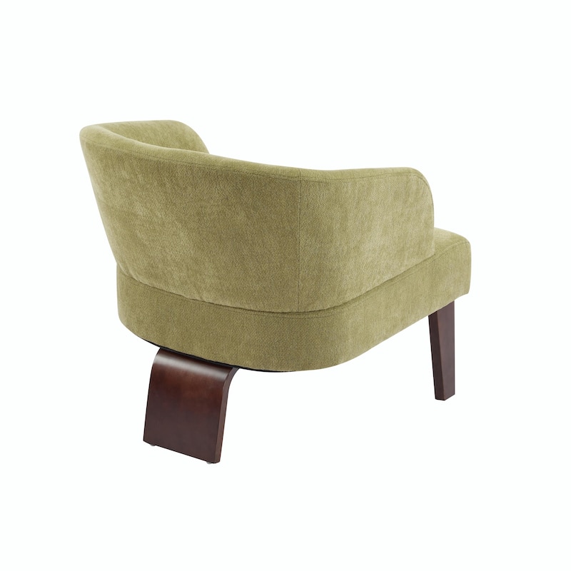 Modern Accent Chair with Round Back & Wooden Legs