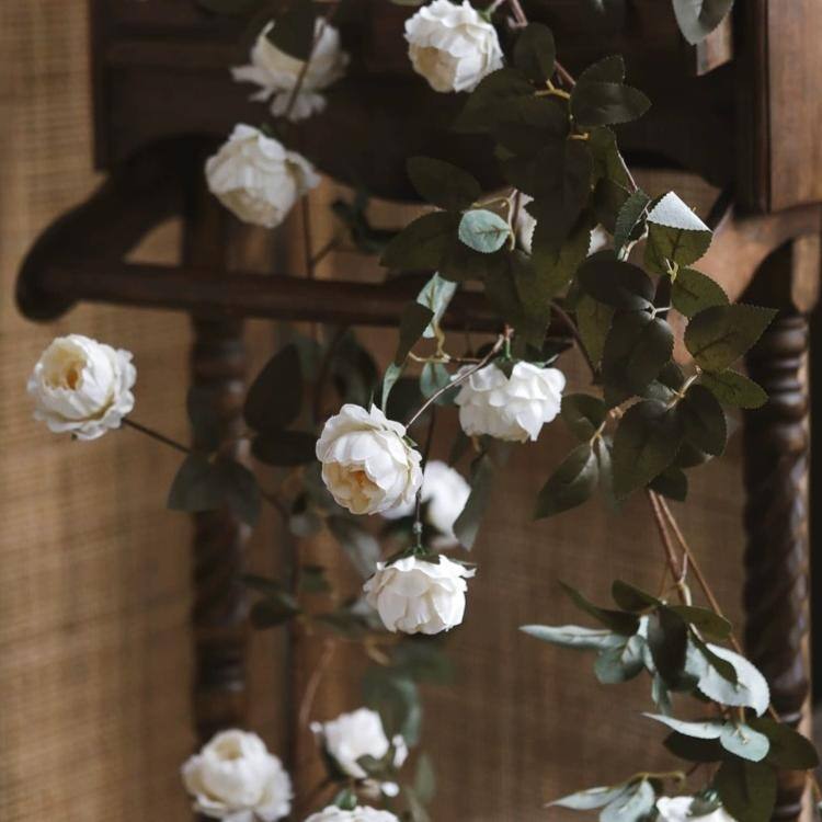 RusticReach Artificial Small Peony Flower Vine 65" Long
