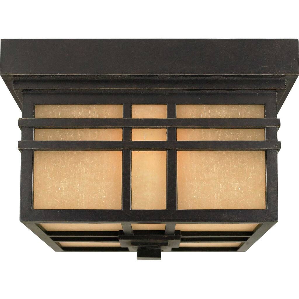 Roseto Hickory 2 Light 12" Wide Outdoor Ceiling Fixture with Opaque