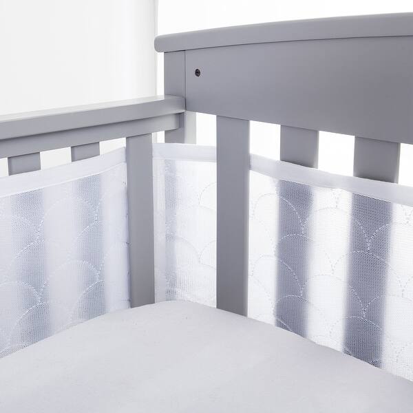 slide 2 of 6, BreathableBaby Breathable Mesh Liner For Cribs, 4-Sides, Deluxe Sheer Quilted 5 mm