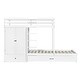 preview thumbnail 3 of 7, White Twin-over-Twin Pine Wood Bunk Bed with Wardrobe, Drawers, and Shelves, Full-Length Guardrail
