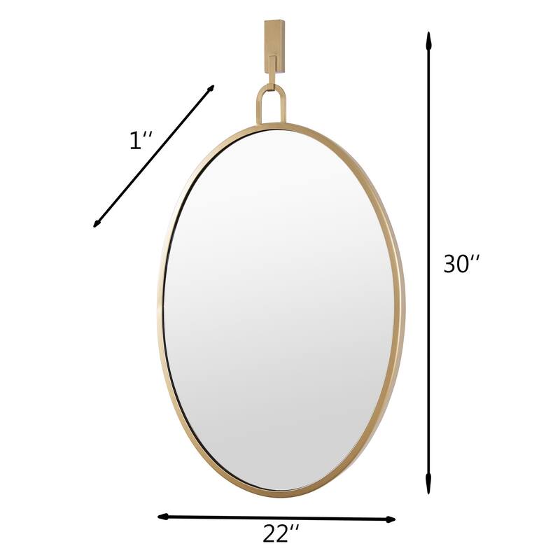 Varaluz Stopwatch Oval Powder Room Mirror - Gold