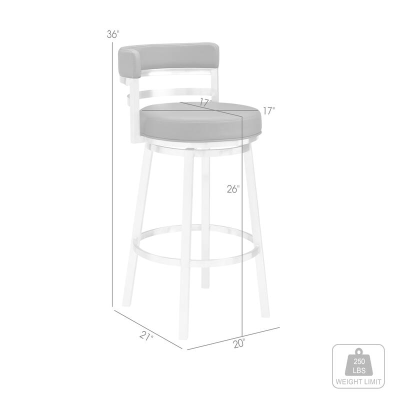 Madrid Upholstered Bar or Counter Height Swivel Barstool