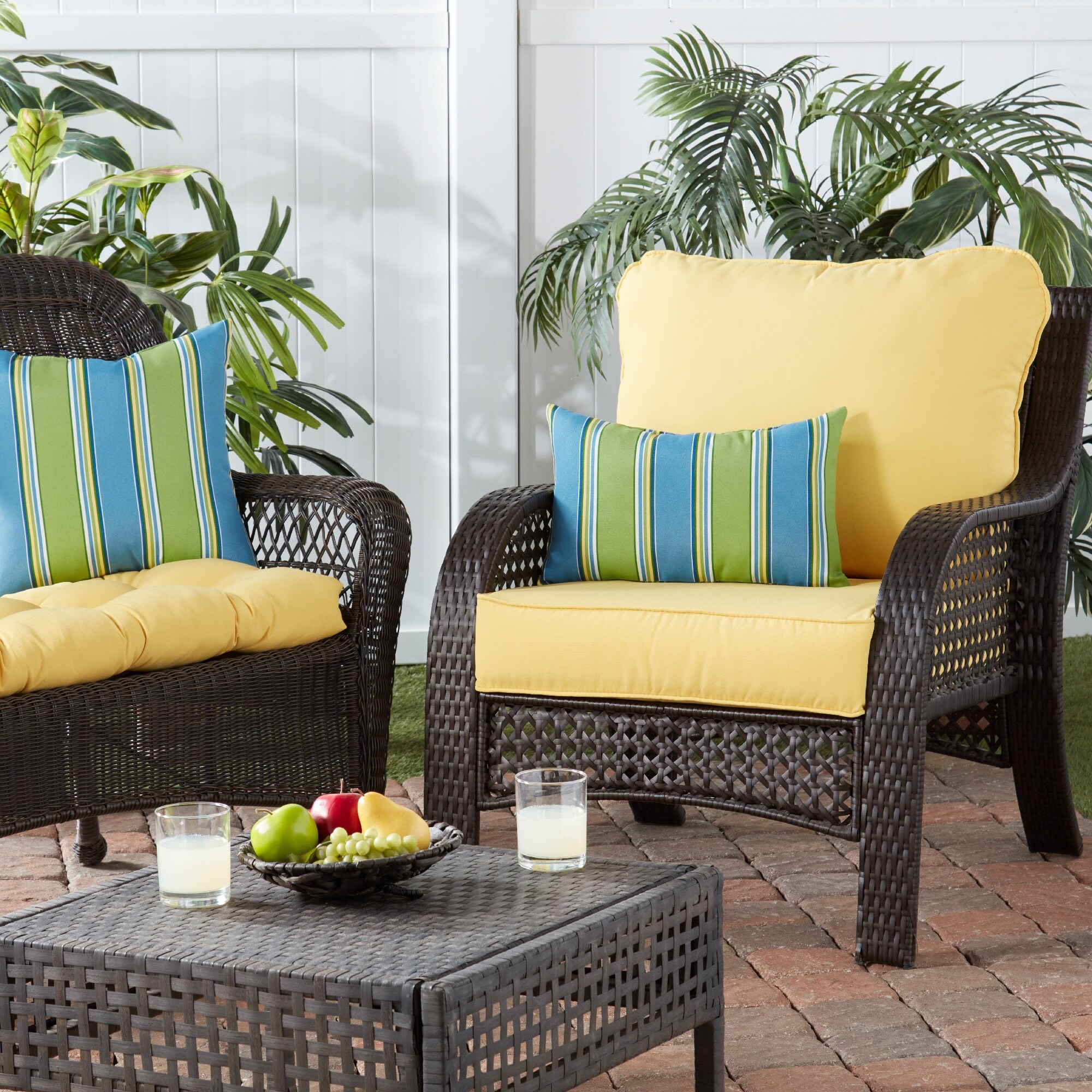 Solid Sunbeam 2 Piece Deep Seat Outdoor Cushion Set by Greendale
