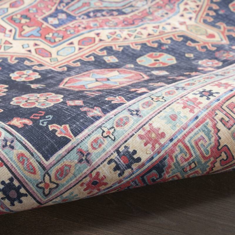 Power Loomed Distressed Non Skid Stain Resistant Low Pile Area Rug - 69' X '45' X '0.2