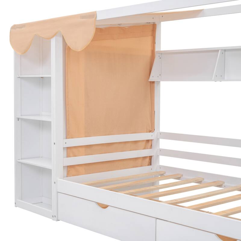 House Bed with Multiple storage spaces