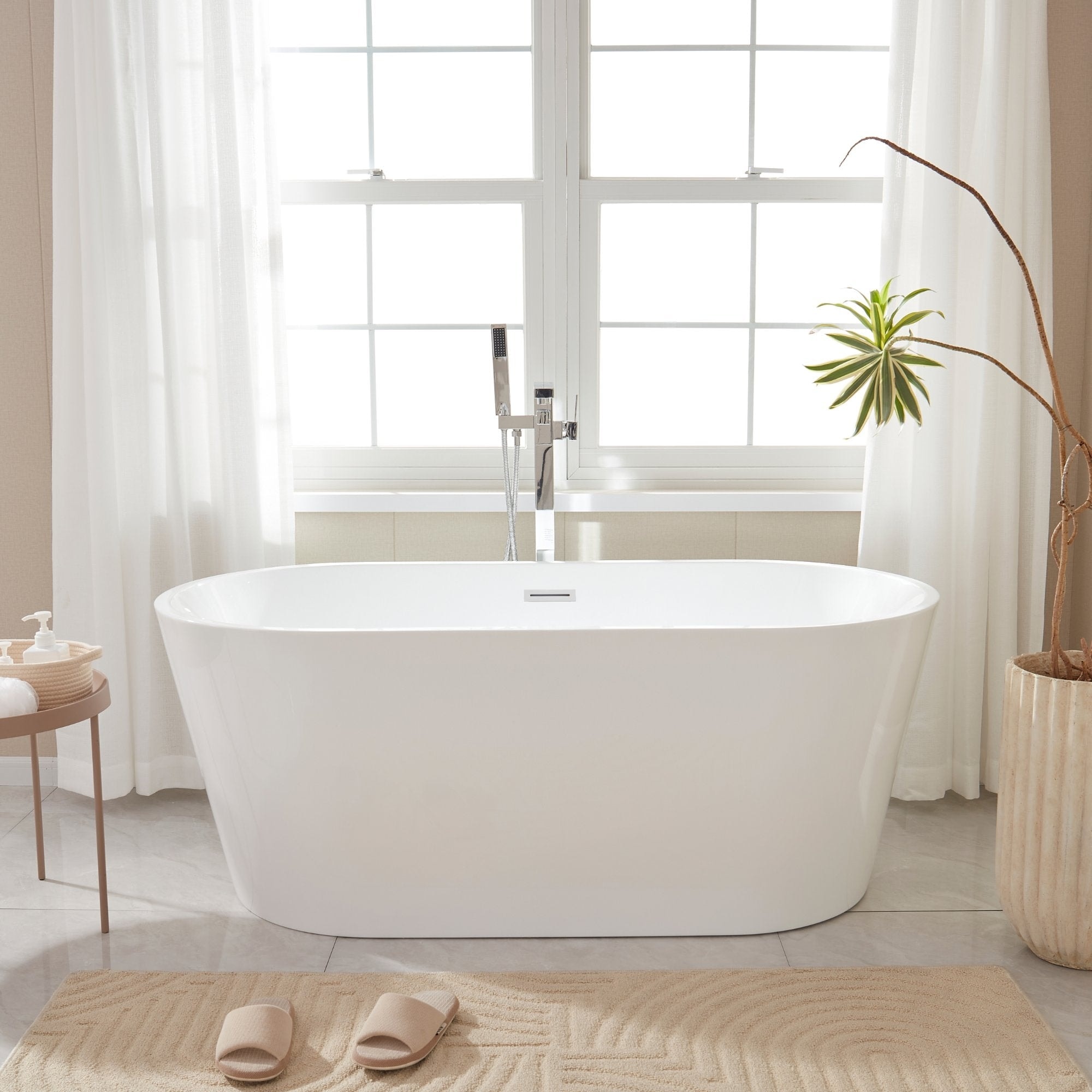 Vanity Art Acrylic Freestanding Soaking Bathtub