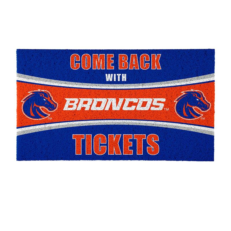 Boise State University 28 in. x 16 in. PVC "Come Back With Tickets" Trapper Door Mat