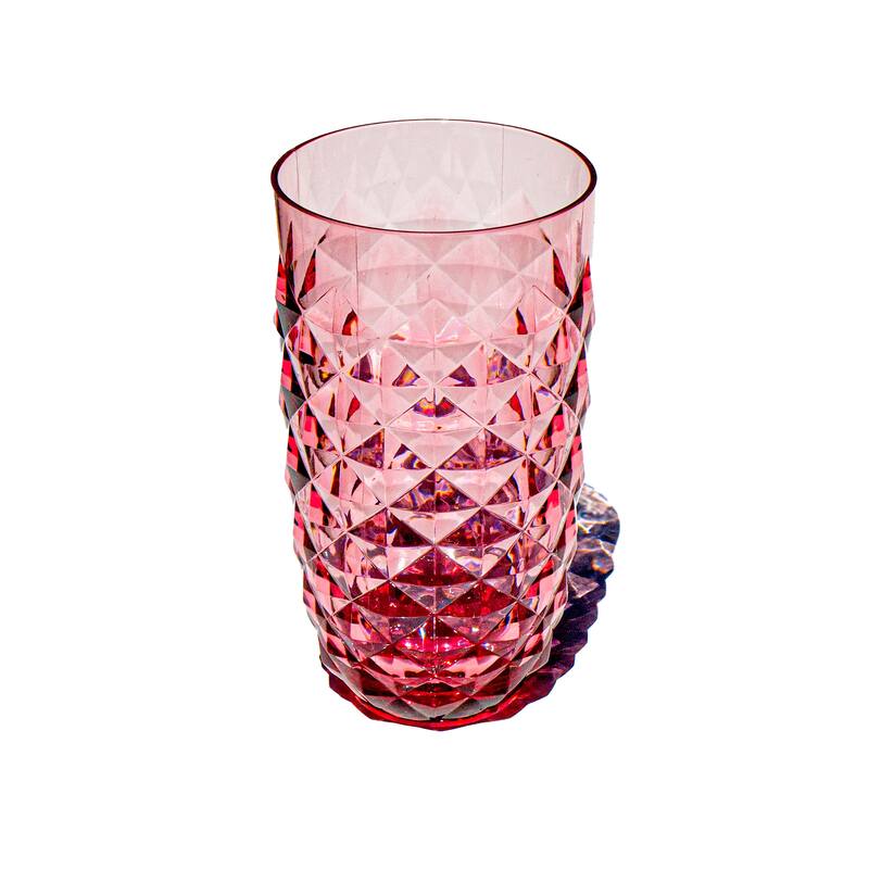 Abode Homewares Diamond Cut Acrylic Drinking Glass - 23 oz - Set of 6