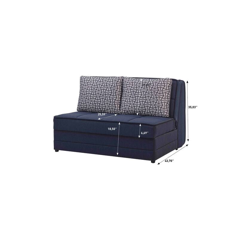 Collection Upholstered Convertible Loveseat With Storage
