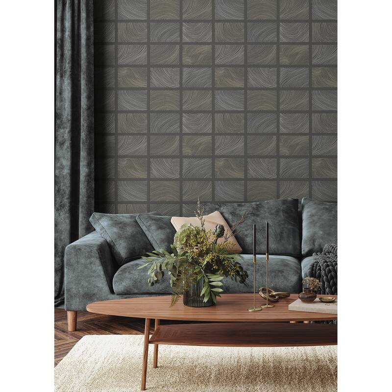A-Street Prints Bronson Slate Topography Wallpaper