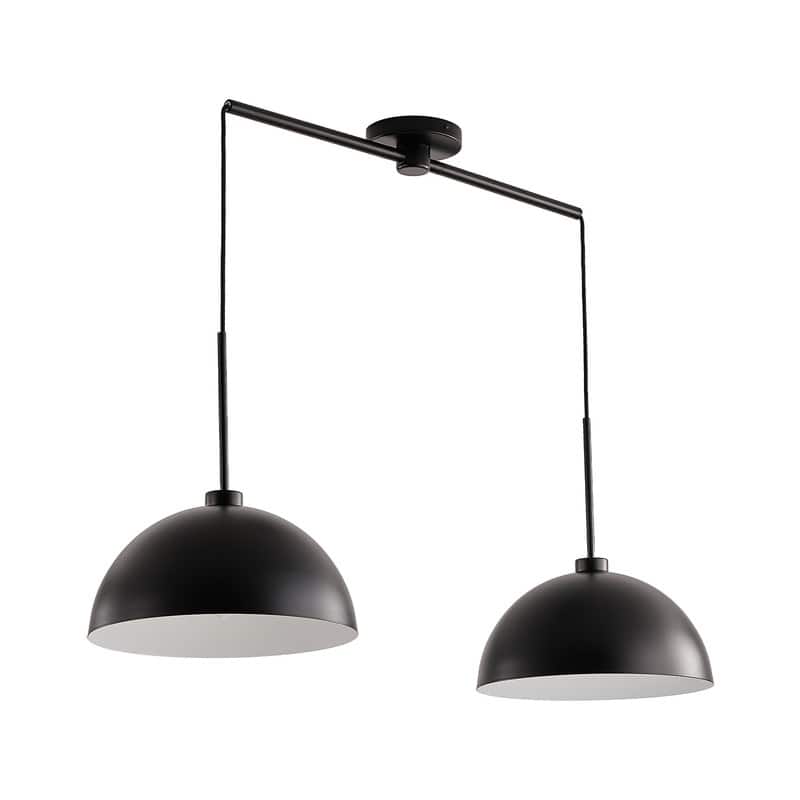 41" Modern Black Double Pendant Light – Adjustable Industrial-Style Hanging Fixture for Dining Rooms, Kitchens(No Bulbs) - 41"