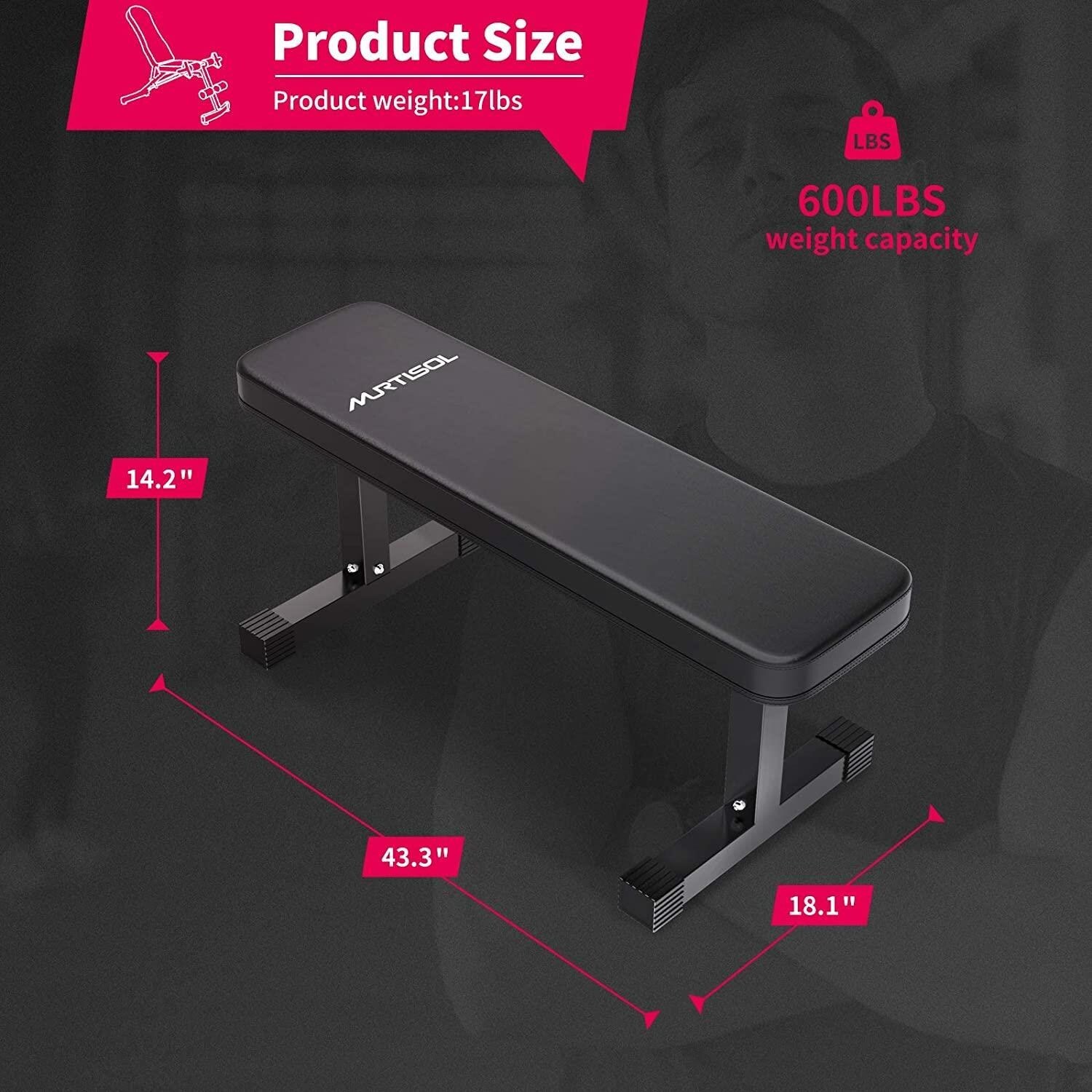 Murtisol Multifunctional Flat Weight Bench for Weight Training