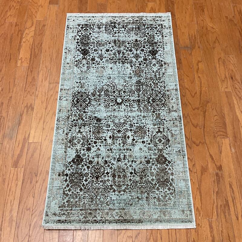 HERAT ORIENTAL Turkish Modern Erased Design Wool & Silk Rug - 2'7" x 4'11"