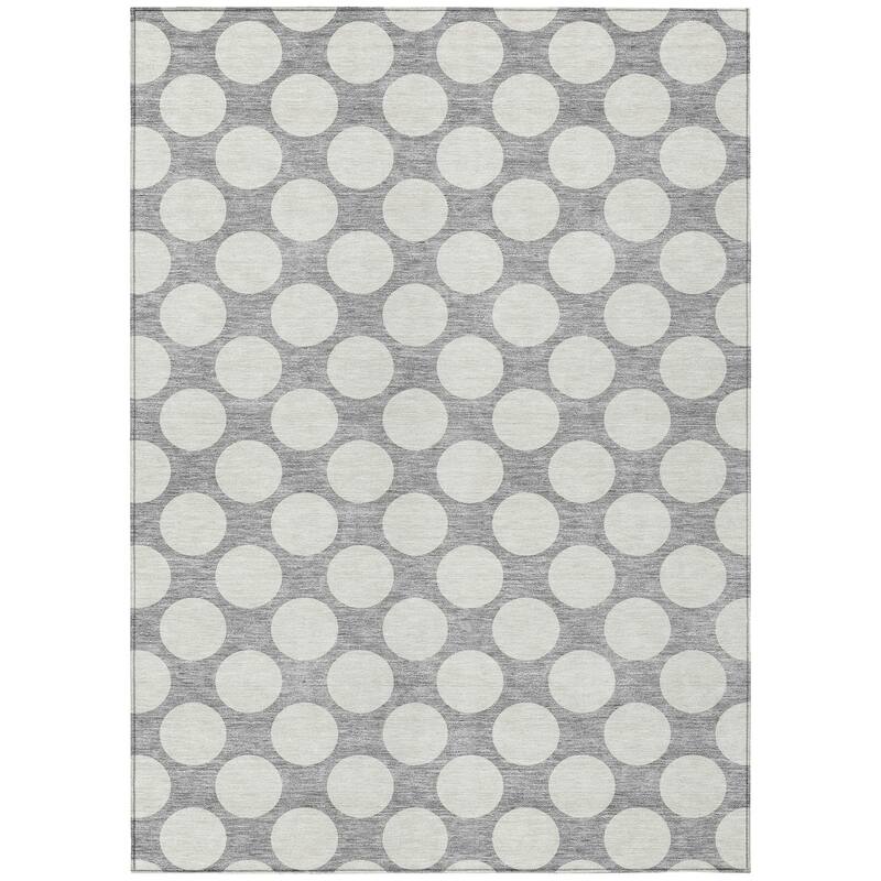 Machine Washable Indoor/ Outdoor Chantille Modern Dots Rug