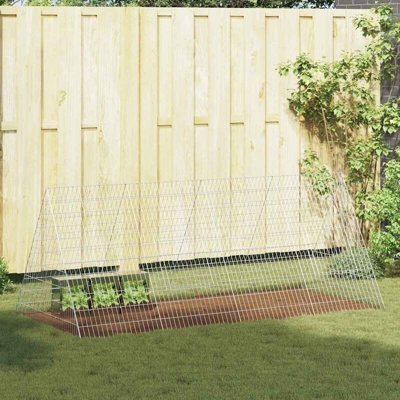 vidaXL Rabbit Cage Silver 215 x 100 x 85 cm Galvanised Steel - Silver-84.65 in