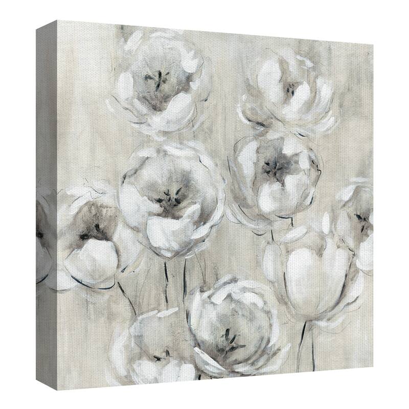Sketchy Tulips White by Galaxy of Graphics Canvas Art Print