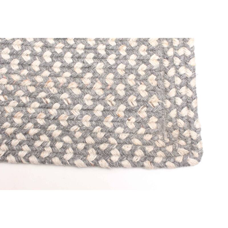 ECARPETGALLERY Braid weave Sienna Grey Wool Rug - 5'3 x 7'5