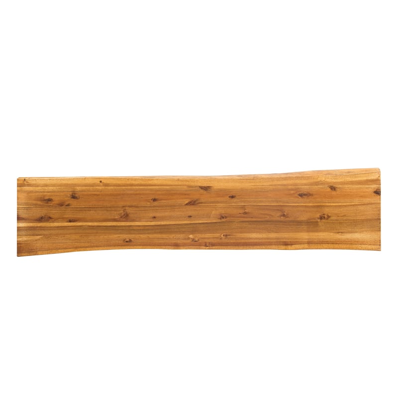 Roomfitters Outdoor Acacia Wood Dining Benches Set of 2, Patio or Garden Seating with Sturdy X-Frame Legs, Teak