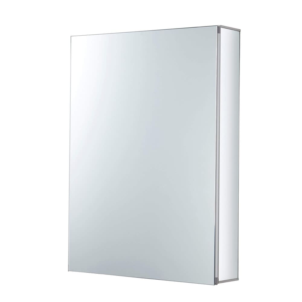 WELLFOR 12 in. W x 24 in. H Sliver Aluminum Recessed/Surface Mount