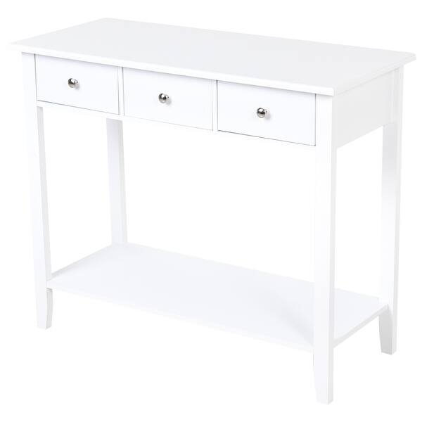 Shop Homcom Console Table Industrial Desk With Drawer Bottom Shelf Large Tabletop For Pictures Great For The Entryway Overstock 31628686