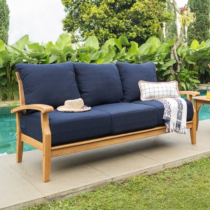 Cambridge Casual Leon 5-Piece Teak Patio Conversation Set with Cushions