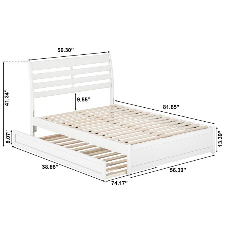 Emelie Platform Bed with Panel Footboard and Twin Trundle