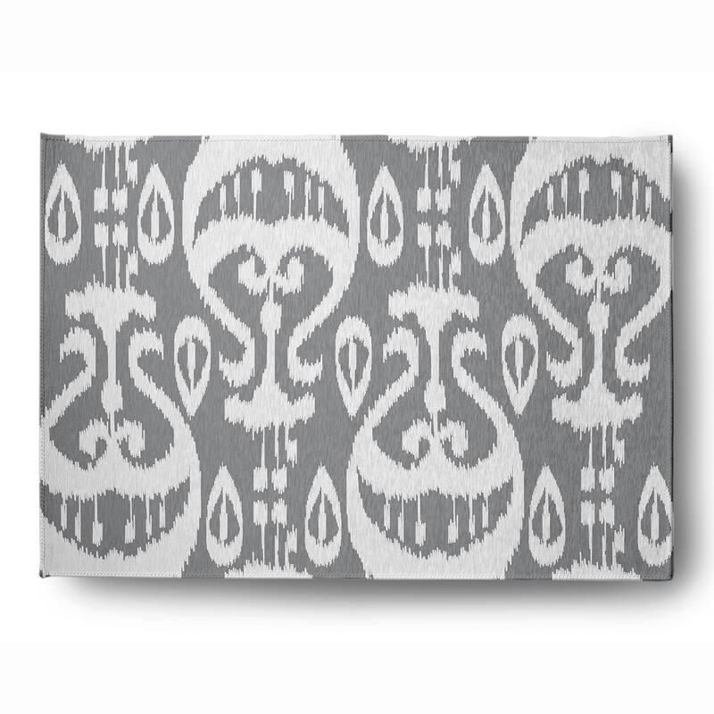 Ikat Soft Chenille Rug - 5' x 7' - Grey