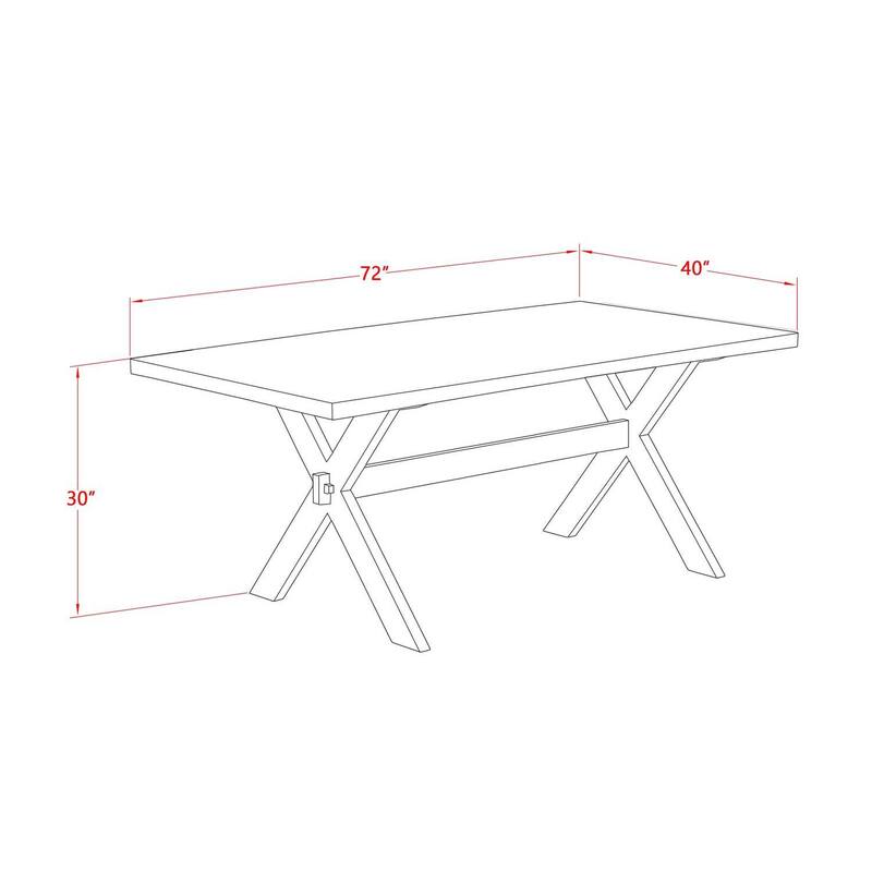 5-Piece Dining Set - Kitchen Table with 4 Parson Chairs - Modern Rectangular Table & Linen Fabric Seating - 72