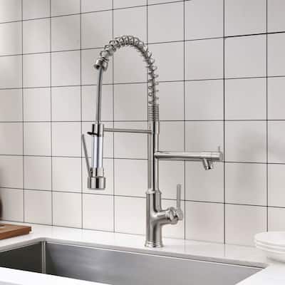 Single Hole Commercial Kitchen Sink Faucet With Pull Down Sprayer Single Handle Kitchen Vanity Lavatory Faucet Brushed Nickel