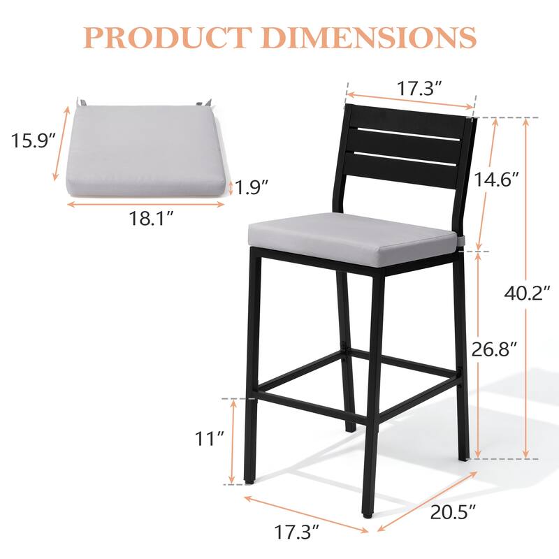 Pellebant Outdoor Indoor Barstools with Cushion