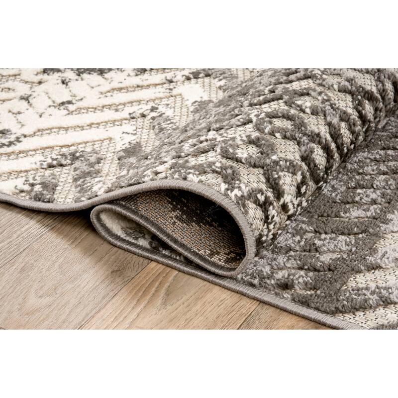 World Rug Gallery Turin Modern Geometric Bohemian Indoor/Outdoor Area Rug