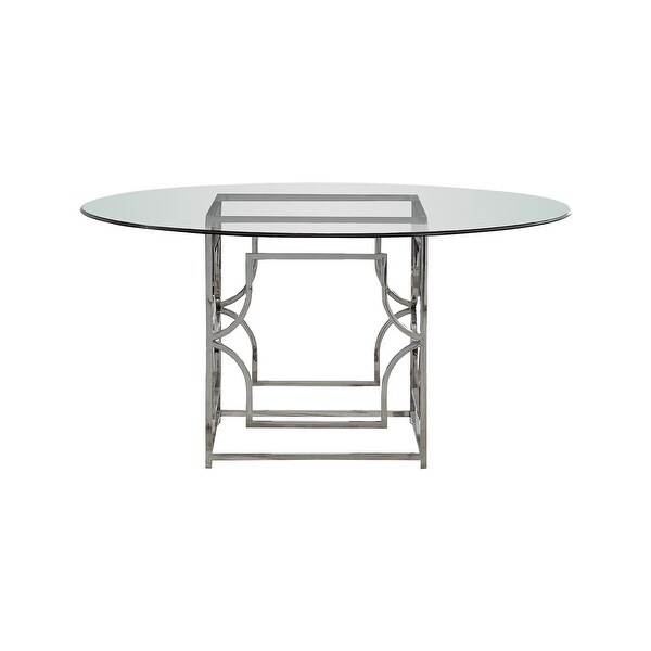 Best Master Furniture 60 inch Round Glass Dining Table Bed Bath