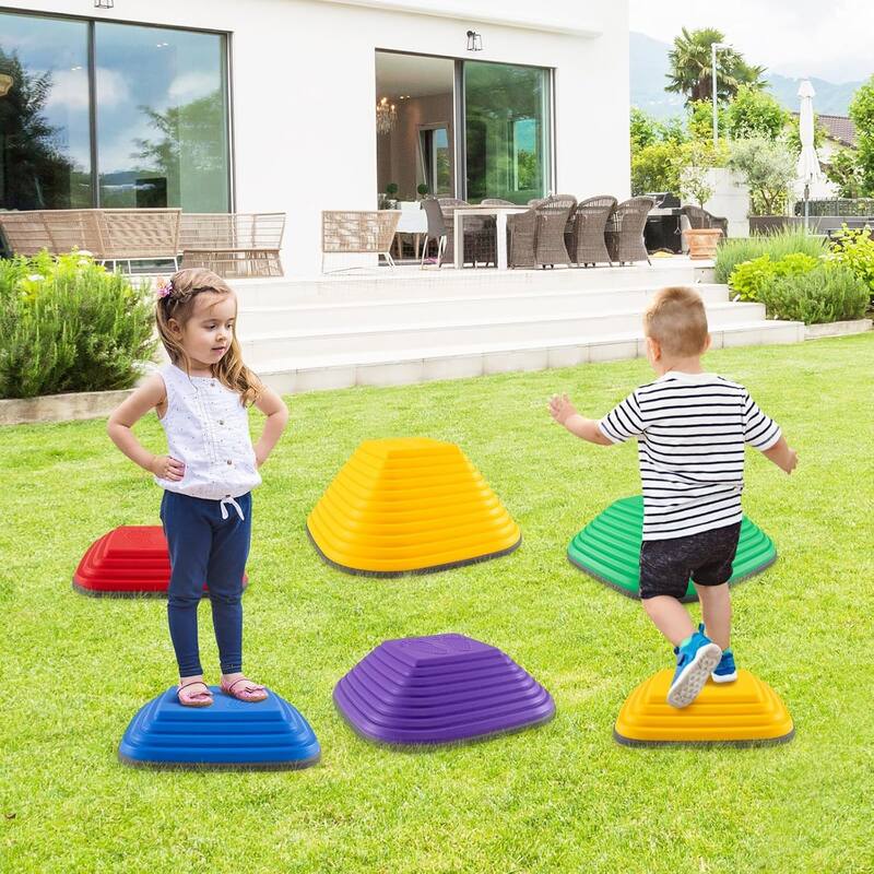 6 PCS Stepping Stones Non-Slip Toddler Sensory Balance Blocks - 6 pcs