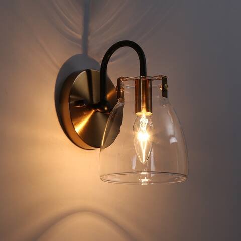 Coria Modern Luxury 1-light Glass Wall Sconces Linear Bathroon Vanity Lights for Powder Room - L 5.1" * W 7.2" * H 8"