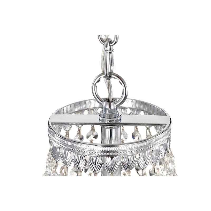 Chrome 6-Light Empire Chandelier with Crystal