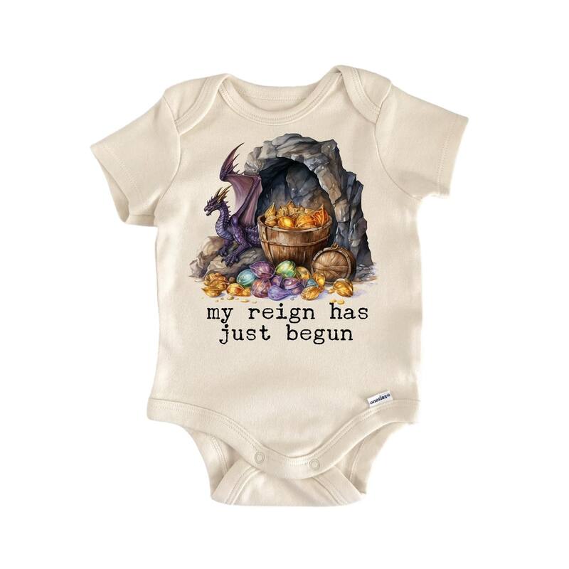 Dragon Treasure Reign - Baby Boy Girl Clothes Infant Bodysuit Funny Cute Newborn - Pink - 0-3M