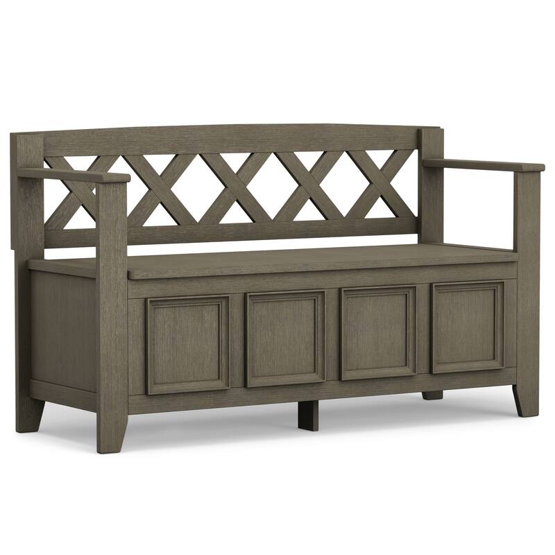 WYNDENHALL Halifax 48 inch Wide Solid Wood Transitional Entryway Bench - 48 Inches wide