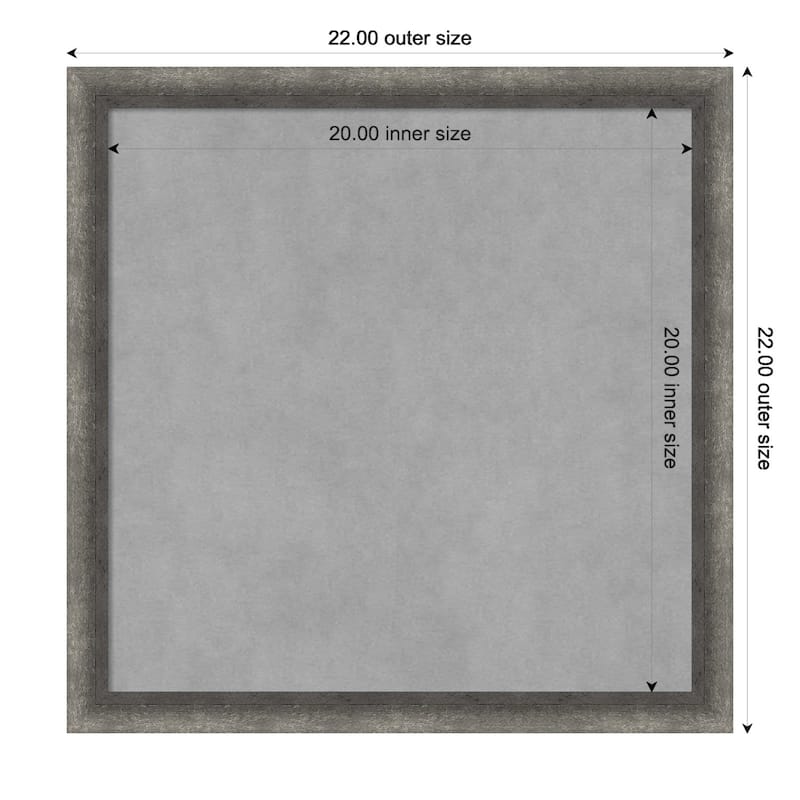 Amanti Art Burnished Concrete Narrow Framed Magnetic Board - Board Size 20x20