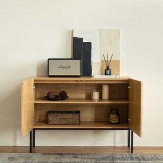 Wood Buffet Cabinet with 2 Doors and Legs