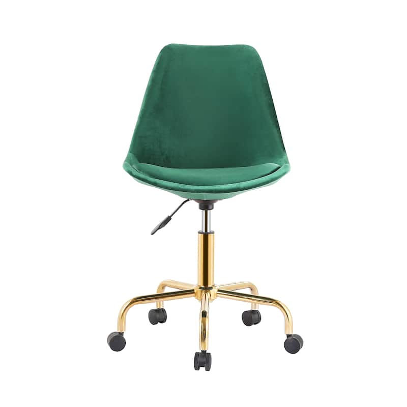 Porthos Home Ally Velvet Office Chair Gold Chrome Legs Gaslift Seat