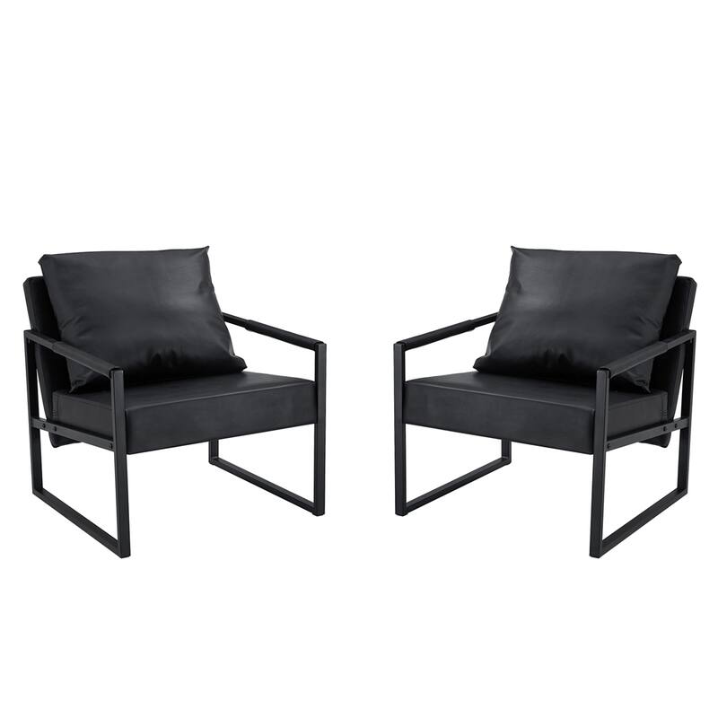 Classic PU Leather and Metal Frame Chair