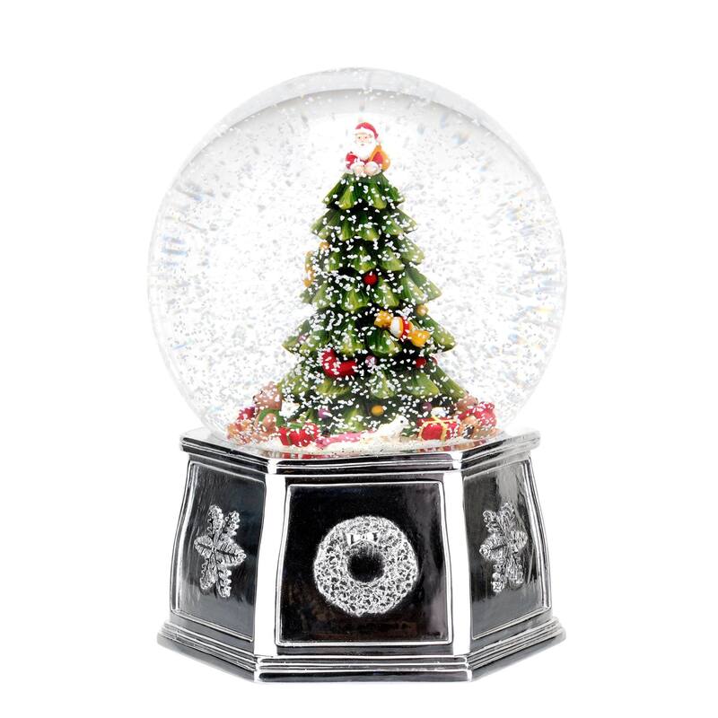 Spode Christmas Tree Musical Tree Snow Globe - 5.5" D x 6.5" H - 5.5" D x 6.5" H - Multicolored