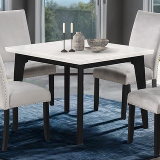 Furniture of America Fieny Modern Genuine White Marble Square 54-inch ...