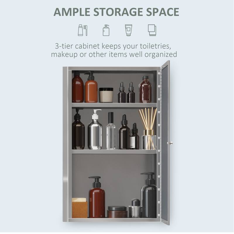 Mirrored Cabinet Medicine Cabinet Wall-Mounted Storage Organizer