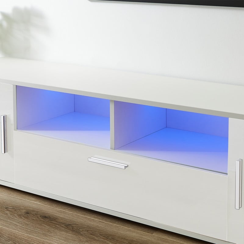 TV Stand for TVs Up to 65+,LED TV Stand for Living Room,TV Console Cabinet with Shelves
