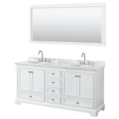 Wyndham Collection Deborah 72" Free Standing Double Vanity Set with