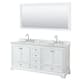 Option White / White Carrara Marble Top / Polished Chrome