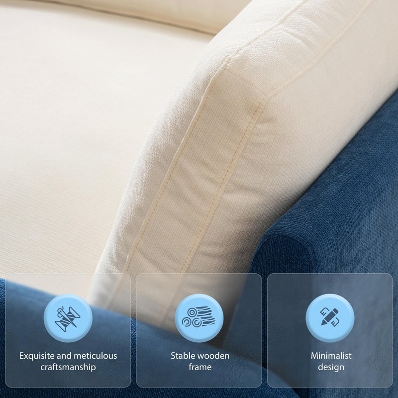 50" Oversized Chenille Accent Chair, Wide Deep Seat Upholstered Armchair with Pillows