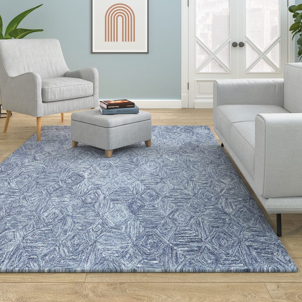 Sevita Geometric Hand-Tufted Wool Area Rug